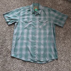 Dixxon Men’s Short Sleeve Plaid Button Up Shirt THE BIXBY Sz L